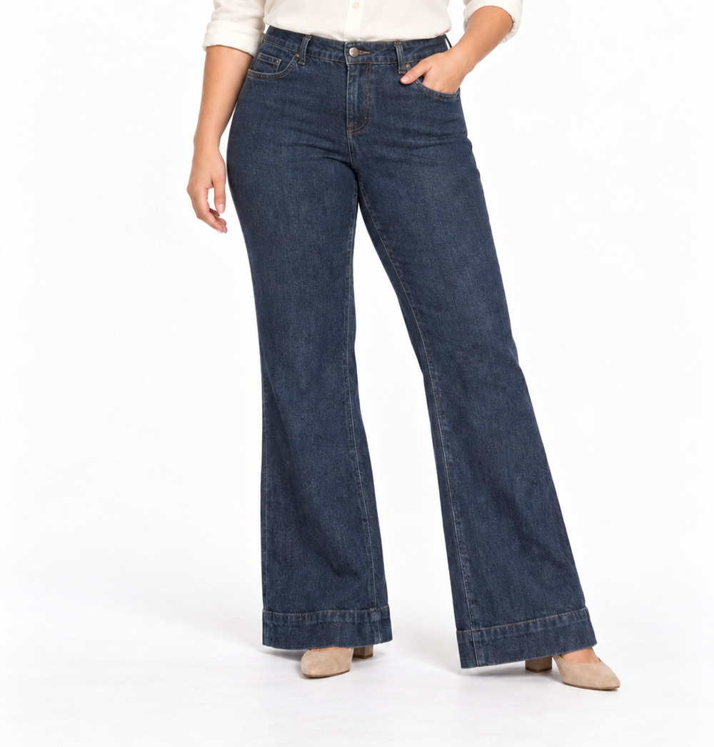 Monroe and Main Womens Sz16 Wide Leg cuffed Jeans Stretch Dark Wash Y2k